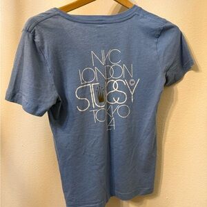 Womens Smaa Stussy Blue Graphic Short Sleeve Tee